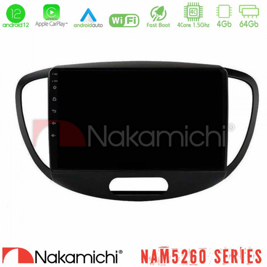 Nakamichi NAM5260 Series 4Core Android12 4+64GB Hyundai i10 2008-2014 Navigation Multimedia Tablet 9 Με Carplay -amp; Android Auto Nakamichi NAM5260 Series 4Core Android12 4+64GB Hyundai i10 2008-2014 Navigation Multimedia Tablet 9 Με Carplay -amp; Android Auto