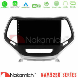 Nakamichi NAM5260 Series 4Core Android12 4+64GB Jeep Cherokee 2014-2019 Navigation Multimedia Tablet 9 (Ασημί Χρώμα) Με Carplay -amp; Android Auto