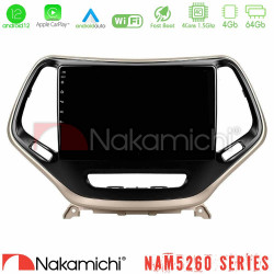 Nakamichi NAM5260 Series 4Core Android12 4+64GB Jeep Cherokee 2014-2019 Navigation Multimedia Tablet 9 Με Carplay -amp; Android Auto