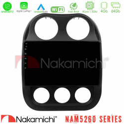 Nakamichi NAM5260 Series 4Core Android12 4+64GB Jeep Compass 2012-2016 Navigation Multimedia Tablet 10 Με Carplay -amp; Android Auto