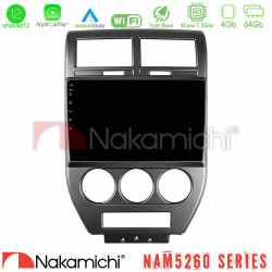 Nakamichi NAM5260 Series 4Core Android12 4+64GB Jeep Compass/Patriot 2007-2008 Navigation Multimedia Tablet 10 Με Carplay -amp; Android Auto
