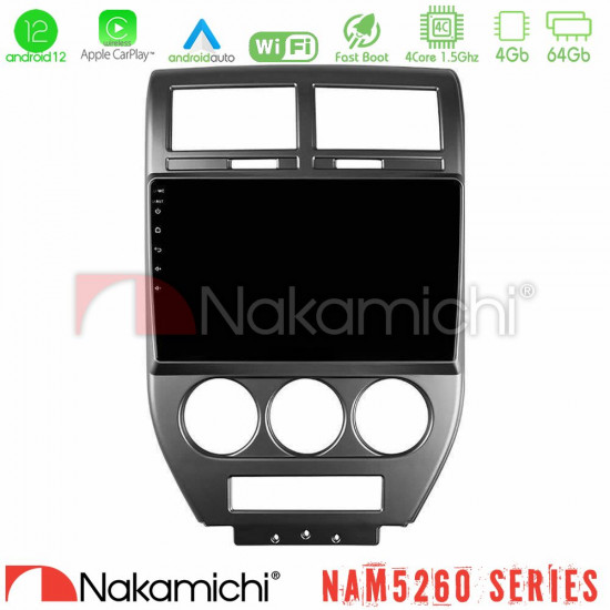 Nakamichi NAM5260 Series 4Core Android12 4+64GB Jeep Compass/Patriot 2007-2008 Navigation Multimedia Tablet 10 Με Carplay -amp; Android Auto Nakamichi NAM5260 Series 4Core Android12 4+64GB Jeep Compass/Patriot 2007-2008 Navigation Multimedia Tablet 10 Με Carplay -amp; Android Auto