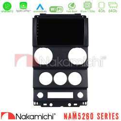 Nakamichi NAM5260 Series 4Core Android12 4+64GB Jeep Wrangler 2Door 2008-2010 Navigation Multimedia Tablet 9 Με Carplay -amp; Android Auto
