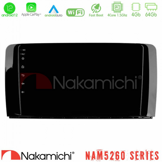 Nakamichi NAM5260 Series 4Core Android12 4+64GB Mercedes R Class Navigation Multimedia Tablet 9 Με Carplay -amp; Android Auto Nakamichi NAM5260 Series 4Core Android12 4+64GB Mercedes R Class Navigation Multimedia Tablet 9 Με Carplay -amp; Android Auto