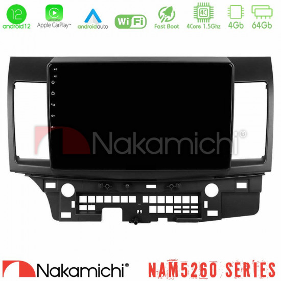 Nakamichi NAM5260 Series 4Core Android12 4+64GB Mitsubishi Lancer 2008 – 2015 Navigation Multimedia Tablet 10 Με Carplay -amp; Android Auto
