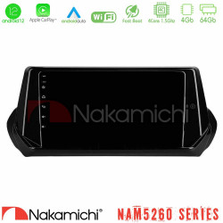 Nakamichi NAM5260 Series 4Core Android12 4+64GB Peugeot 208 2019-2023 Navigation Multimedia Tablet 9 Με Carplay -amp; Android Auto