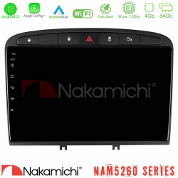 Nakamichi NAM5260 Series 4Core Android12 4+64GB Peugeot 308/RCZ Navigation Multimedia Tablet 9 Με Carplay -amp; Android Auto