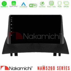 Nakamichi NAM5260 Series 4Core Android12 4+64GB Renault Megane 2 2002-2008 Navigation Multimedia Tablet 9 Με Carplay - Android Auto