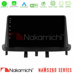 Nakamichi NAM5260 Series 4Core Android12 4+64GB Renault Megane 3 2009-2013 Navigation Multimedia Tablet 9 Με Carplay - Android Auto