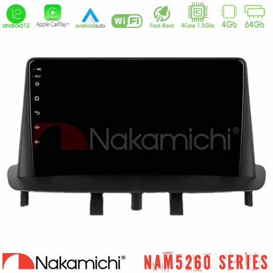 Nakamichi NAM5260 Series 4Core Android12 4+64GB Renault Megane 3 2009-2013 Navigation Multimedia Tablet 9 Με Carplay - Android Auto Nakamichi NAM5260 Series 4Core Android12 4+64GB Renault Megane 3 2009-2013 Navigation Multimedia Tablet 9 Με Carplay - Android Auto