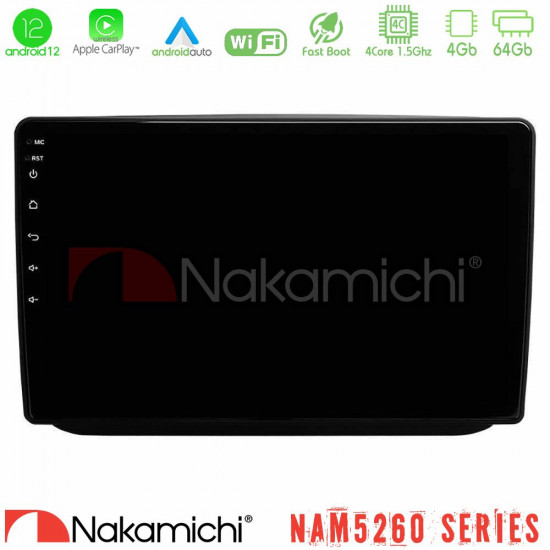 Nakamichi NAM5260 Series 4Core Android12 4+64GB Skoda Fabia 2007-2014 Navigation Multimedia Tablet 10 Με Carplay - Android Auto