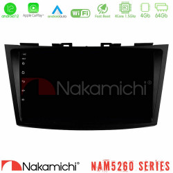 Nakamichi NAM5260 Series 4Core Android12 4+64GB Suzuki Swift 2011-2016 Navigation Multimedia Tablet 9 Με Carplay - Android Auto