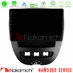 Nakamichi NAM5260 Series 4Core Android12 4+64GB Toyota Aygo/Citroen C1/Peugeot 107 Navigation Multimedia Tablet 10 Με Carplay - Android Auto