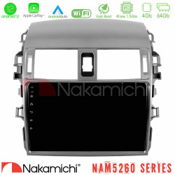 Nakamichi NAM5260 Series 4Core Android12 4+64GB Toyota Corolla 2008-2010 Navigation Multimedia Tablet 9 Με Carplay - Android Auto