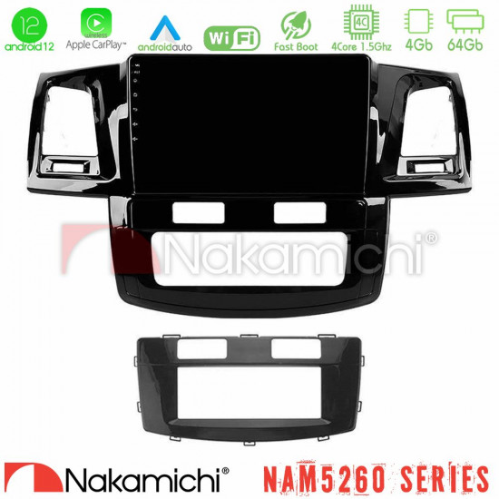 Nakamichi NAM5260 Series 4Core Android12 4+64GB Toyota Hilux 2007-2011 Navigation Multimedia Tablet 9 Με Carplay - Android Auto