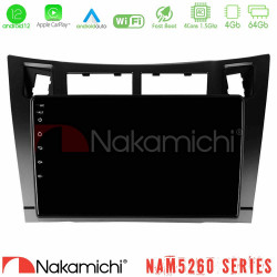 Nakamichi NAM5260 Series 4Core Android12 4+64GB Toyota Yaris Navigation Multimedia Tablet 9 (Μαύρο Χρώμα) Με Carplay - Android Auto