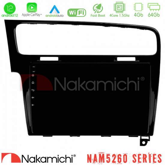 Nakamichi NAM5260 Series 4Core Android12 4+64GB VW GOLF 7 Navigation Multimedia Tablet 10 Με Carplay -amp; Android Auto Nakamichi NAM5260 Series 4Core Android12 4+64GB VW GOLF 7 Navigation Multimedia Tablet 10 Με Carplay -amp; Android Auto