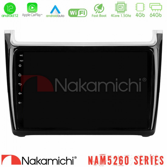 Nakamichi NAM5260 Series 4Core Android12 4+64GB Vw Polo Navigation Multimedia Tablet 9 Με Carplay -amp; Android Auto Nakamichi NAM5260 Series 4Core Android12 4+64GB Vw Polo Navigation Multimedia Tablet 9 Με Carplay -amp; Android Auto