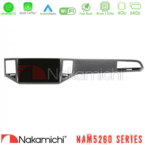 Nakamichi NAM5260 Series 4Core Android12 4+64GB VW Sportsvan 2014-2020 Navigation Multimedia Tablet 10 (Silver/Grey Color) Με Carplay -amp; Android Auto Nakamichi NAM5260 Series 4Core Android12 4+64GB VW Sportsvan 2014-2020 Navigation Multimedia Tablet 10 (Silver/Grey Color) Με Carplay -amp; Android Auto