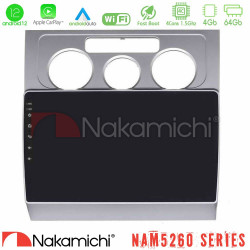 Nakamichi NAM5260 Series 4Core Android12 4+64GB VW Touran 2003-2011 Navigation Multimedia Tablet 10 Με Carplay -amp; Android Auto
