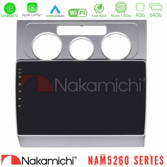 Nakamichi NAM5260 Series 4Core Android12 4+64GB VW Touran 2003-2011 Navigation Multimedia Tablet 10 Με Carplay -amp; Android Auto Nakamichi NAM5260 Series 4Core Android12 4+64GB VW Touran 2003-2011 Navigation Multimedia Tablet 10 Με Carplay -amp; Android Auto