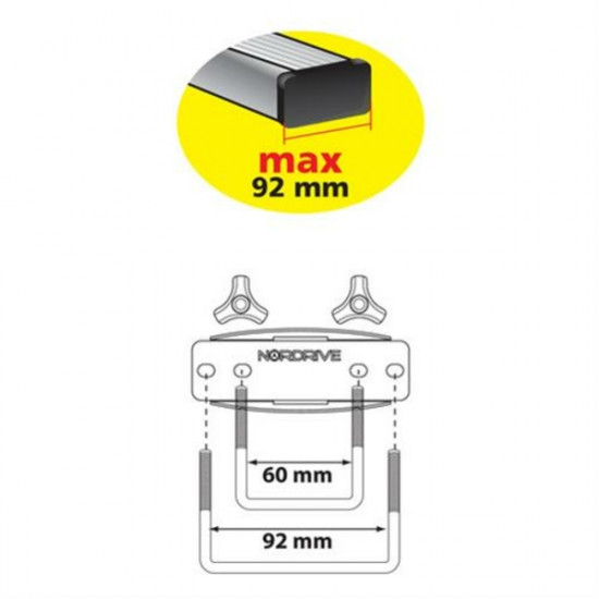 Nordrive Μπαγκαζιέρα 530LT D-BOX Ασημί με διπλό άνοιγμα NORDRIVE