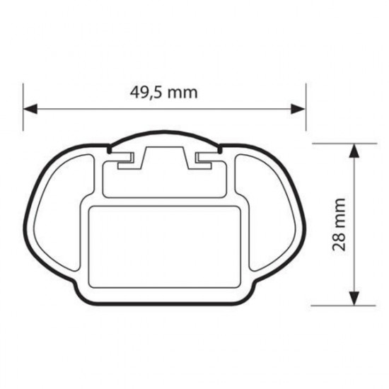 Nordrive ΜΠΑΡΕΣ ΟΡΟΦΗΣ ΓΙΑ S/W RAIL-TOP ΑΛΟΥΜΙΝΙΟΥ 120cm ΜΕ ΚΛΕΙΔΙ 2τεμ.