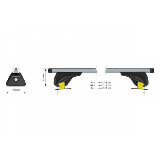 Nordrive Ολοκληρωμένο σετ (Μπάρες-Πόδια) Nowa M (120 cm)