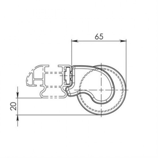 Nordrive ROLLER ΓΙΑ ΜΠΑΡΕΣ ΑΛΟΥΜΙΝΙΟΥ 64 cm