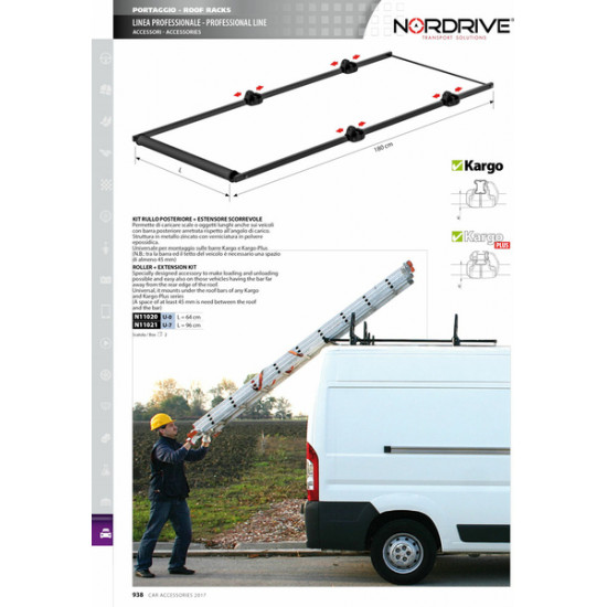 Nordrive ROLLER ΜΕ ΠΡΟΕΚΤΑΣΗ ΓΙΑ ΜΠΑΡΕΣ ΟΡΟΦΗΣ KARGO