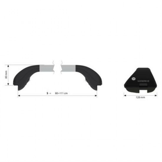 Nordrive Τηλεσκοπικές Μπάρες Αλουμινίου SNAP-ALU (S) 80>111cm 2ΤΕΜ.
