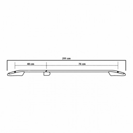 Omtec VW CADDY 2004+ ΠΑΡΑΛΛΗΛΕΣ ΜΠΑΡΕΣ ΟΡΟΦΗΣ ΑΛΟΥΜΙΝΙΟΥ L2 ΑΣΗΜΙ