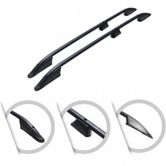 Omtec VW T5 2003-2015 /T6 2015+ ΠΑΡΑΛΛΗΛΕΣ ΜΠΑΡΕΣ ΟΡΟΦΗΣ ΑΛΟΥΜΙΝΙΟΥ L1 ΜΑΥΡΕΣ