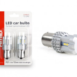P21 1156 (R5W,R10W) CANBUS 12/24V LED 22xSMD ULTRABRIGHT 3020 ΛΕΥΚΟ 2ΤΕΜ.