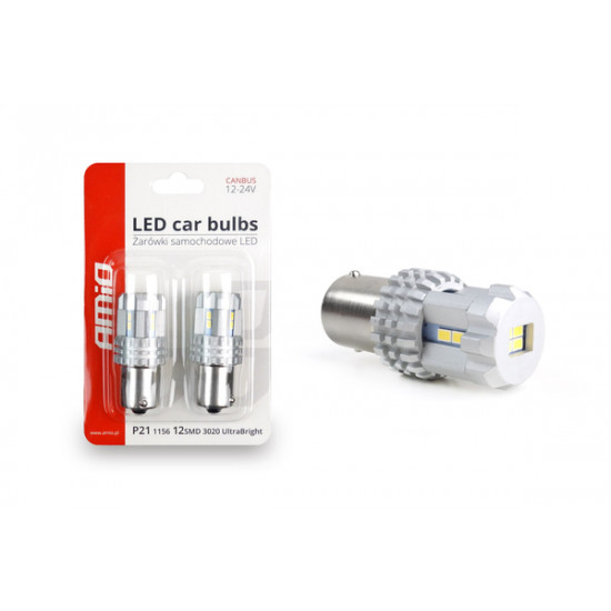 P21 1156 (R5W,R10W) CANBUS 12/24V LED 22xSMD ULTRABRIGHT 3020 ΛΕΥΚΟ 2ΤΕΜ.