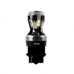 P27W 3156 12/24V W2.5x16d 3,3W 14xSMD LED ΛΕΥΚΟ CANBUS BLISTER  M-TECH - 1ΤΕΜ.