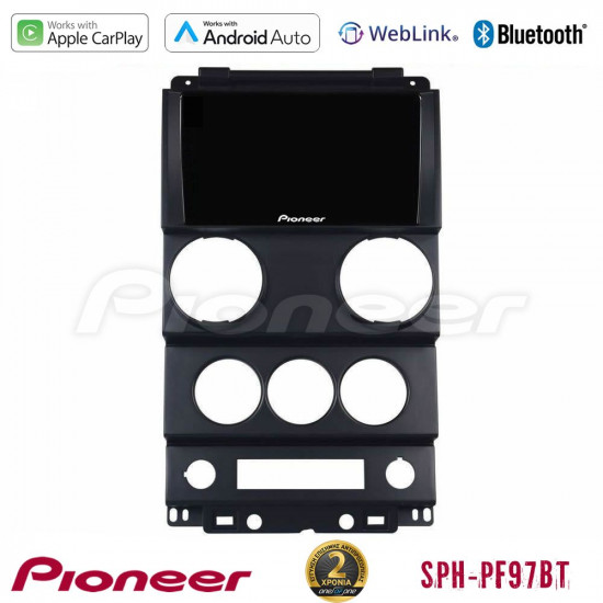 Pioneer SPH-PF97BT Series Jeep Wrangler 2Door 2008-2010 Multimedia Station 9 (Tablet Style) Με Carplay -amp; Android Auto Pioneer SPH-PF97BT Series Jeep Wrangler 2Door 2008-2010 Multimedia Station 9 (Tablet Style) Με Carplay -amp; Android Auto
