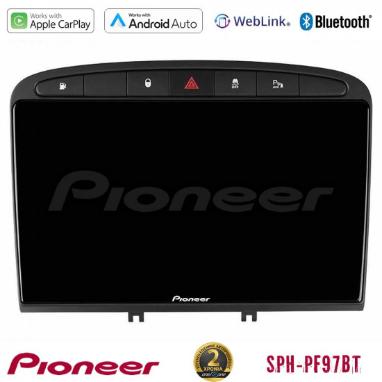 Pioneer SPH-PF97BT Series Peugeot 308/RCZ Multimedia Station 9 (Tablet Style) Με Carplay -amp; Android Auto Pioneer SPH-PF97BT Series Peugeot 308/RCZ Multimedia Station 9 (Tablet Style) Με Carplay -amp; Android Auto