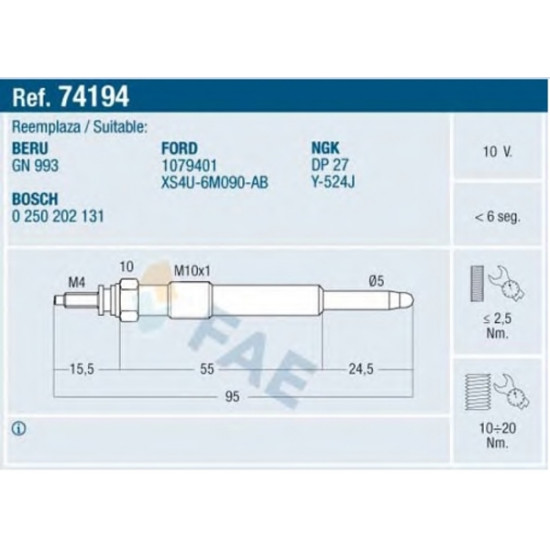 ΠΡΟΘΕΡΜΑΝΤΗΡΑΣ ΚΑΥΣΙΜΟΥ DIESEL E 74194 FAE
