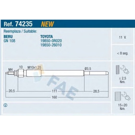 ΠΡΟΘΕΡΜΑΝΤΗΡΑΣ ΚΑΥΣΙΜΟΥ DIESEL E 74235 FAE