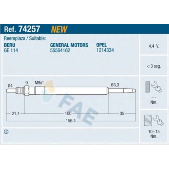 ΠΡΟΘΕΡΜΑΝΤΗΡΑΣ ΚΑΥΣΙΜΟΥ DIESEL E 74257 FAE