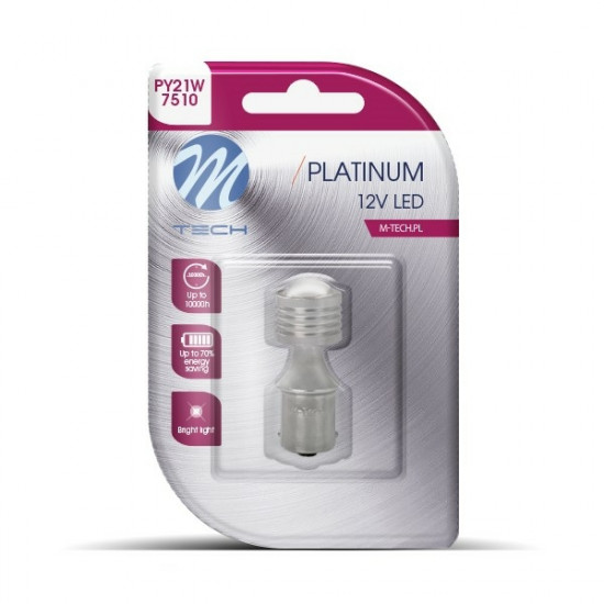 PY21W 12/24V BAU15s 2,8W 450lm 4xHP LED CANBUS ΚΙΤΡΙΝΟ BLISTER M-TECH -1ΤΕΜ. PY21W 12/24V BAU15s 2,8W 450lm 4xHP LED CANBUS ΚΙΤΡΙΝΟ BLISTER M-TECH -1ΤΕΜ.