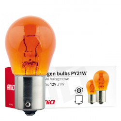 PY21W 12V 21W BAU15s ΜΟΝΟΠΟΛΙΚΟ ΠΟΡΤΟΚΑΛΙ ΠΑΡΑΚΕΝΤΡΟ (ΦΛΑΣ) ΚΟΥΤΙ- AMIO - 10 ΤΕΜ.