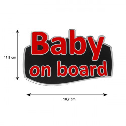 Race Axion BABY ON BOARD ΑΥΤΟΚΟΛΛΗΤΟ ΕΞΩΤΕΡΙΚΗΣ ΧΡΗΣΗΣ 18,7 Χ 11,9 cm ΚΟΚΚΙΝΟ/ΜΑΥΡΟ/ΧΡΩΜΙΟ ΜΕ ΕΠΙΚΑΛΥΨΗ ΕΠΟΞΕΙΔΙΚΗΣ ΡΥΤΙΝΗΣ (ΥΓΡΟ ΓΥΑΛΙ) - 1 ΤΕΜ.