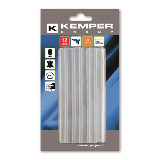 ΡΑΒΔΟΙ ΘΕΡΜΟΚΟΛΛΗΣΗΣ 8mmX10cm KEMPER - 12 ΤΕΜ.