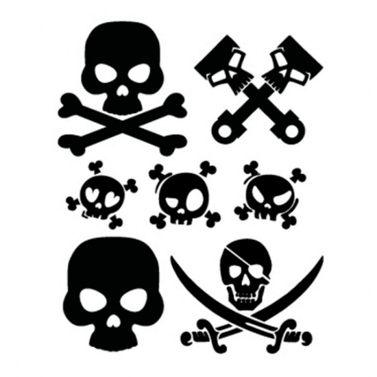 Simoni Racing ΑΥΤΟΚΟΛΛΗΤΑ ΝΕΚΡΟΚΕΦΑΛΕΣ SKULLS (ΦΥΛΛΟ 12 Χ 10 cm) - 7 ΤΕΜ.