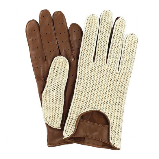 Simoni Racing ΓΑΝΤΙΑ ΟΔΗΓΟΥ ΔΕΡΜΑΤΙΝΑ/ΠΛΕΚΤΑ ΚΑΦΕ (XL) VINTAGE GLOVES