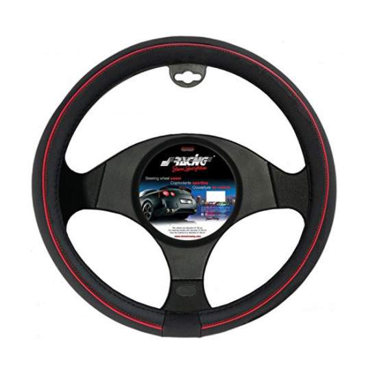 Simoni Racing ΚΑΛΥΜΜΑ ΤΙΜΟΝΙΟΥ SPEED ΜΑΥΡΟ ΜΕ ΚΟΚΚΙΝΗ ΡΙΓΑ 37-39cm