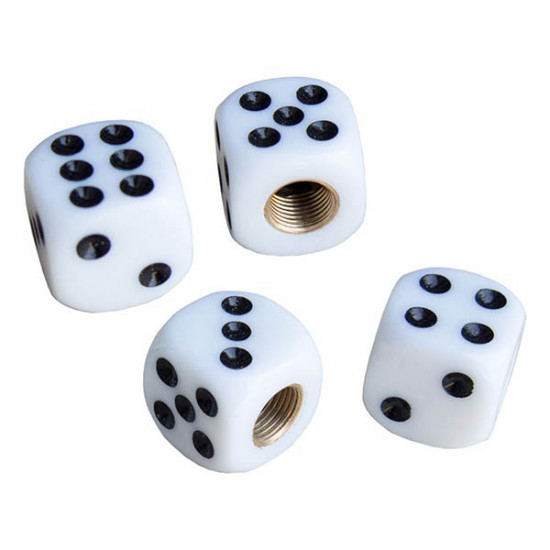 Simoni Racing ΚΑΠΑΚΙΑ ΒΑΛΒΙΔΩΝ WHITE DICE ΖΑΡΙ ΛΕΥΚΟ 4ΤΕΜ.