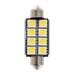 Simoni Racing ΛΑΜΠΑΚΙΑ ΜΕ 8 WARNING LED 39MM ΛΕΥΚΑ